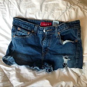 Distressed Levi’s Cutoff Jean Shorts